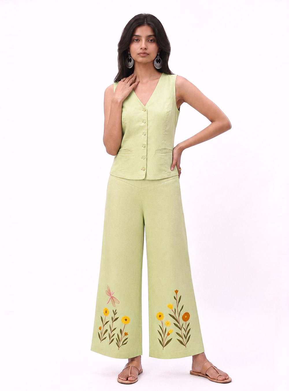 Dragonfly & Daisy Embroidered Co-ord Set