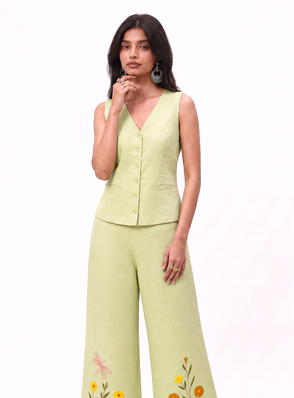 Dragonfly & Daisy Embroidered Co-ord Set